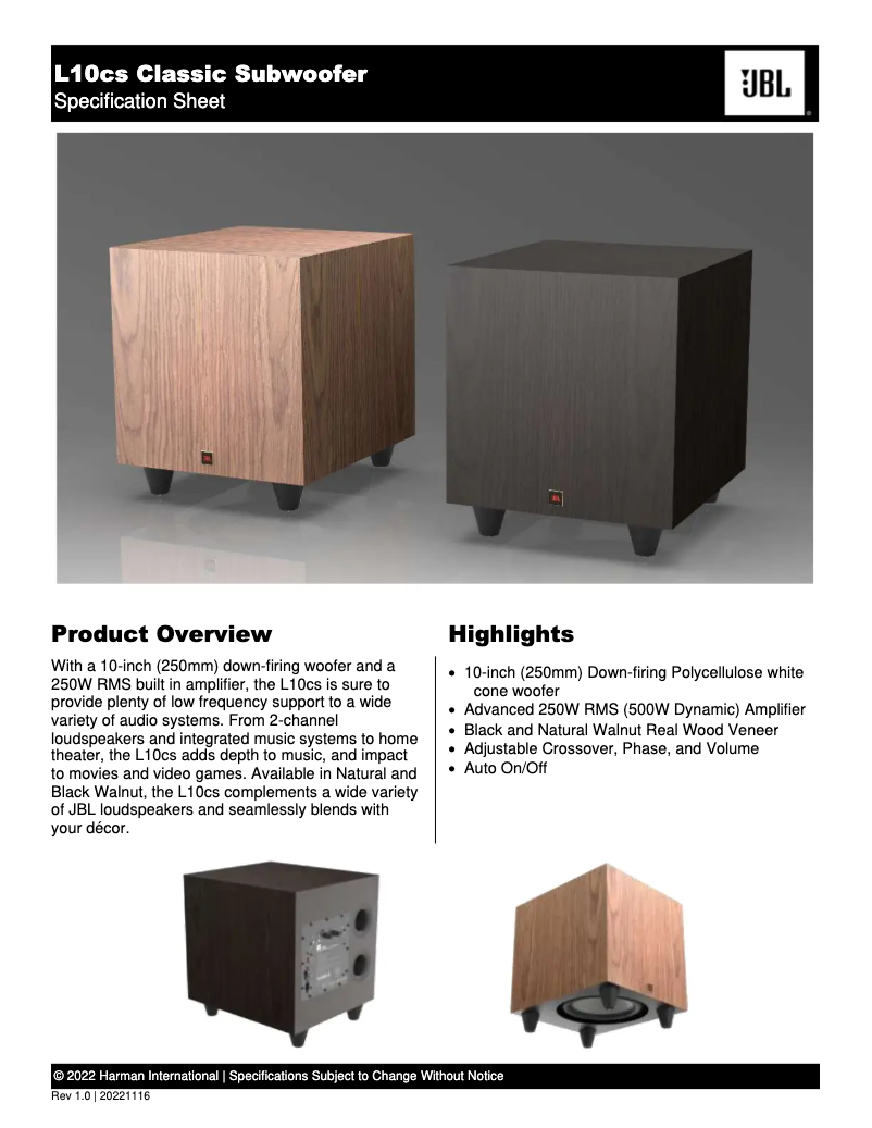 First page image of the manual for L10CS