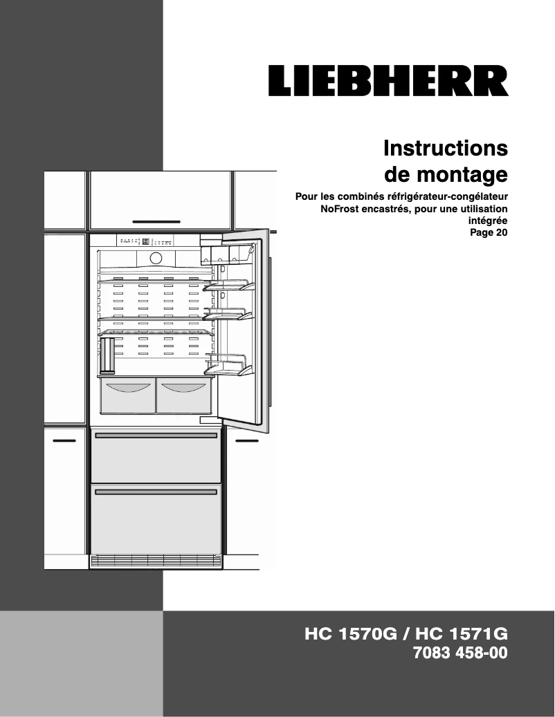 Page 1 of the manual Installation Guide Liebherr HC 1571G
