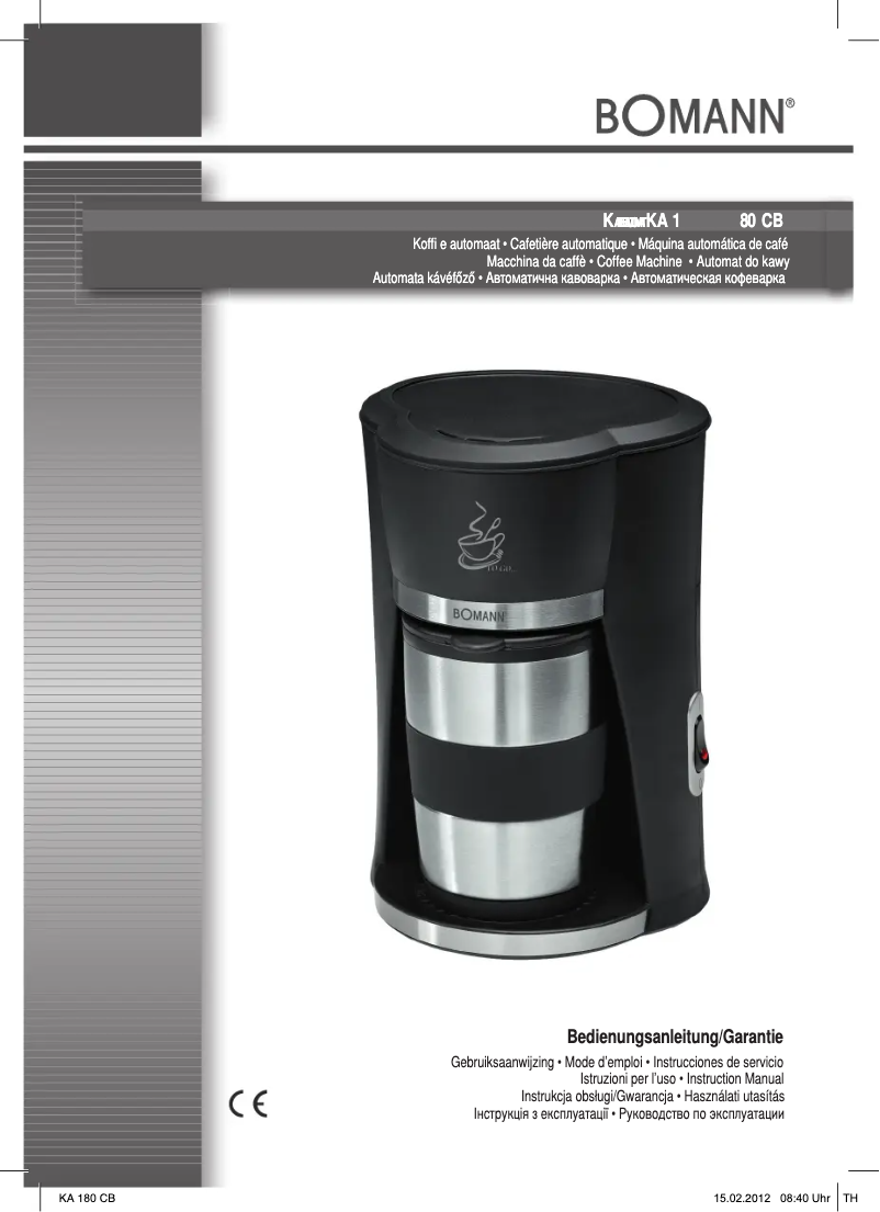 Page 1 of the manual User Manual Bomann KA 1 CB