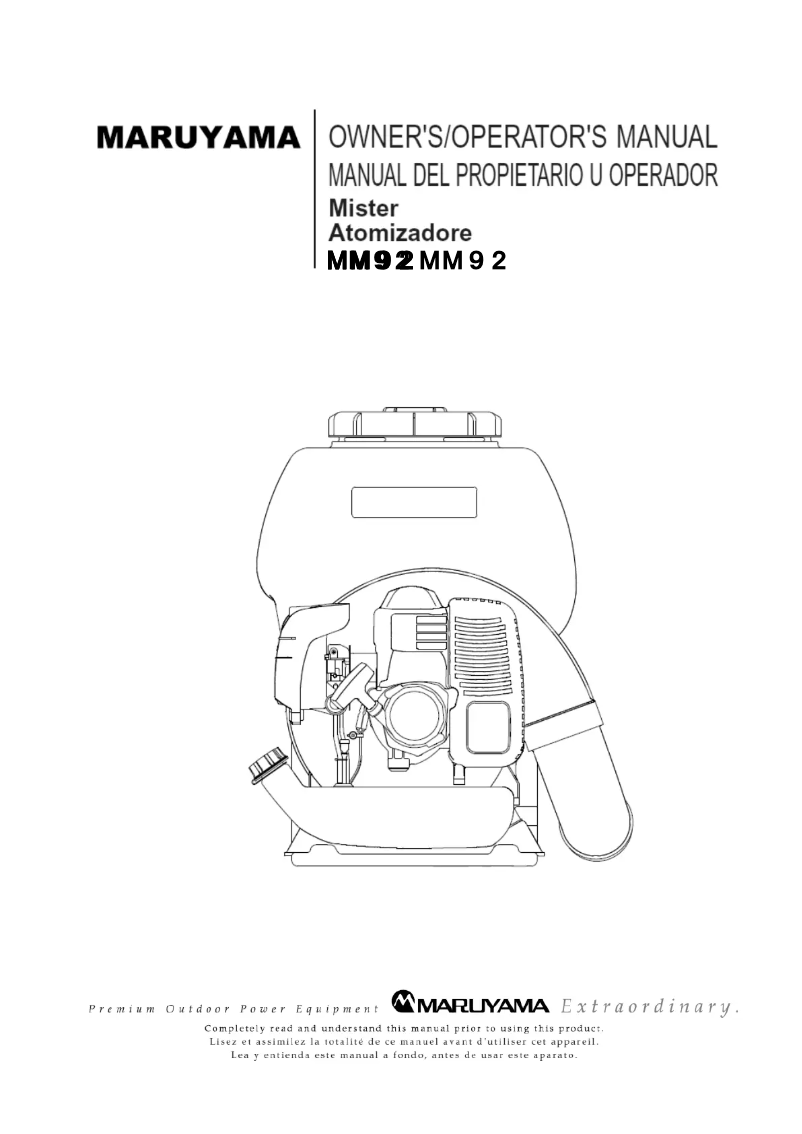 Page 1 of the manual User Manual Maruyama MM92