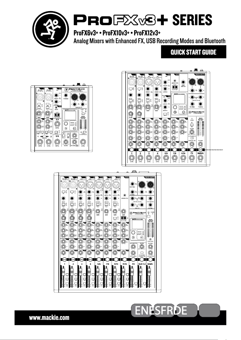 Page 1 of the manual Quick Start Guide Mackie ProFX12
