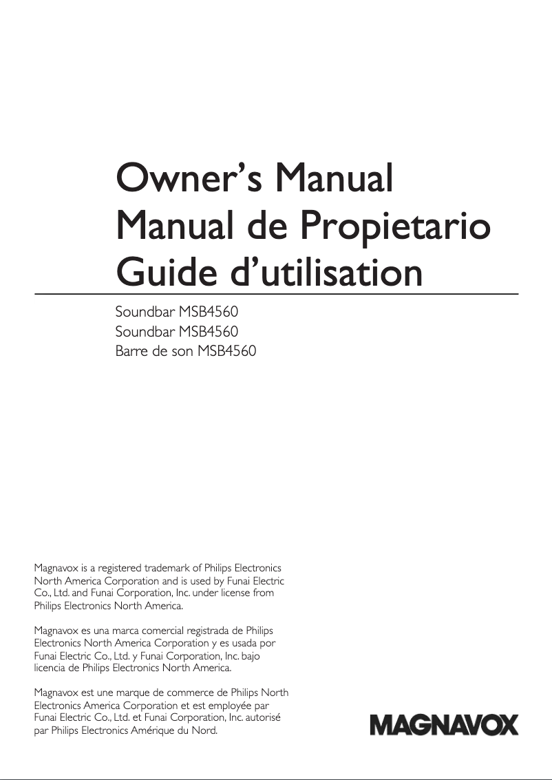 Page 1 of the manual User Manual Magnavox MSB4560