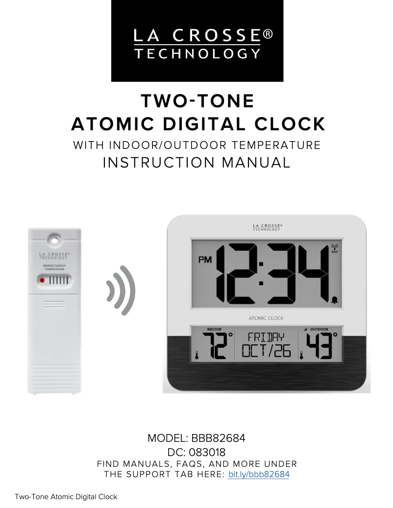 Page 1 of the manual User Manual La Crosse Technology BBB82684
