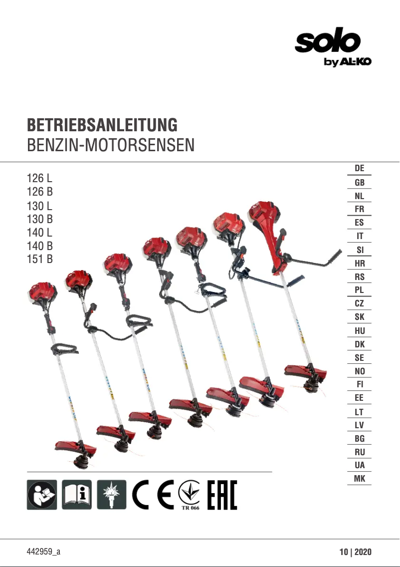 Page 1 of the manual User Manual AL-KO Solo 151 B
