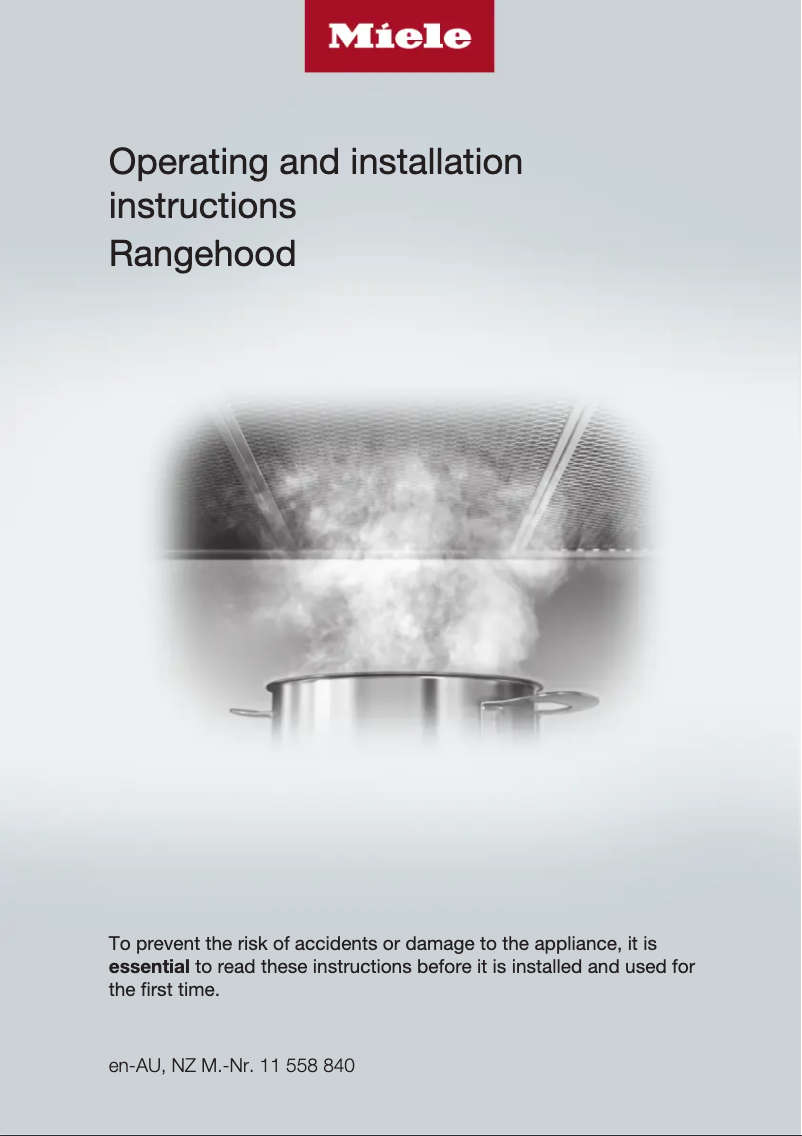 Page 1 of the manual Technical Sheet Miele DA 2628