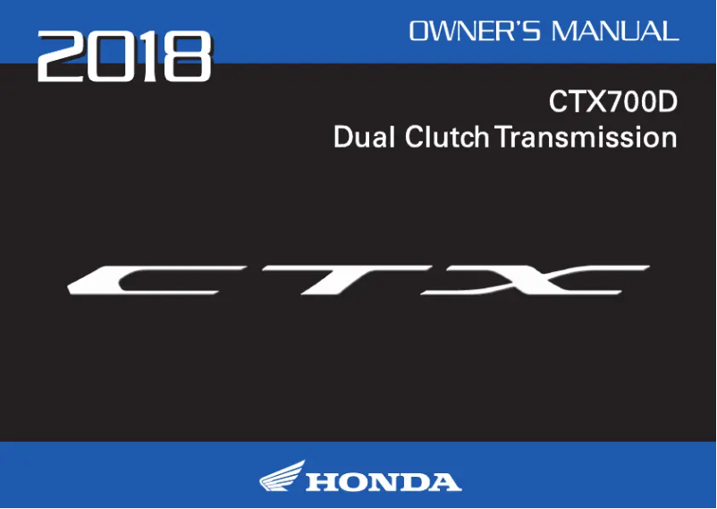 First page image of the manual for CTX700D (2018)