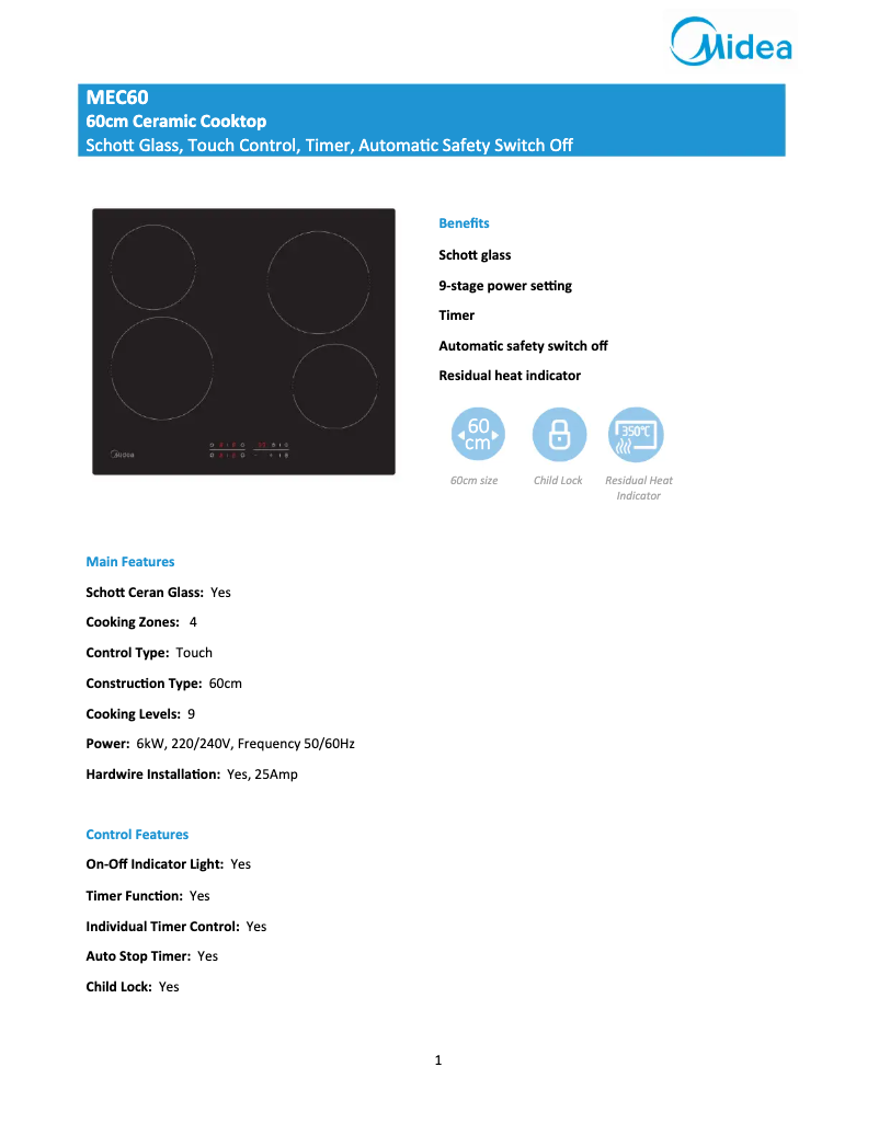 First page image of the manual for MEC60