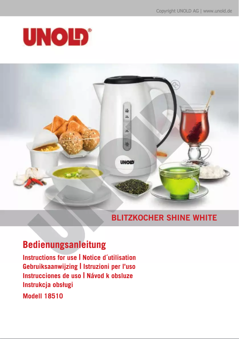 Page 1 of the manual User Manual Unold Shine white 18510