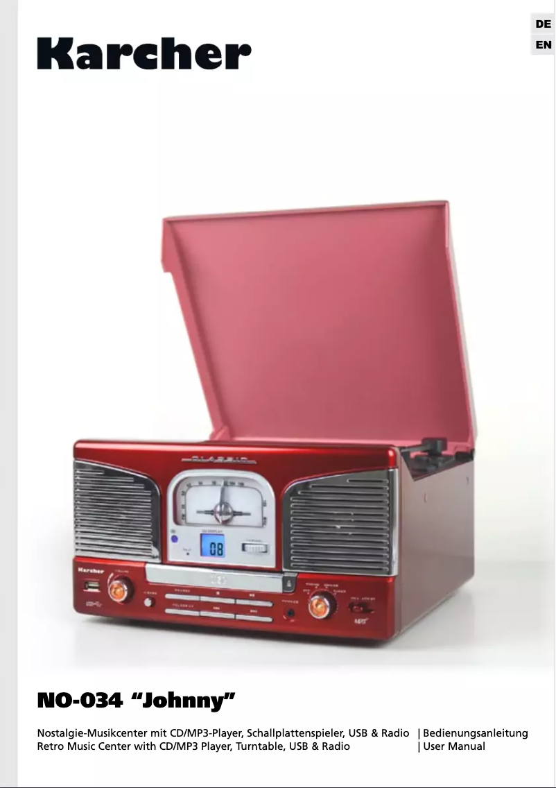 Page 1 of the manual User Manual Karcher Audio NO-034 Johnny