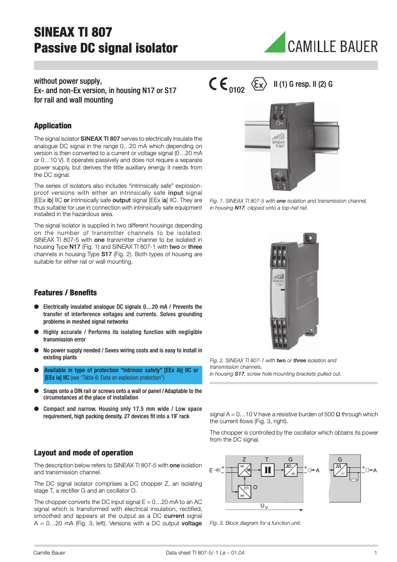 First page image of the manual for Sineax Ti807