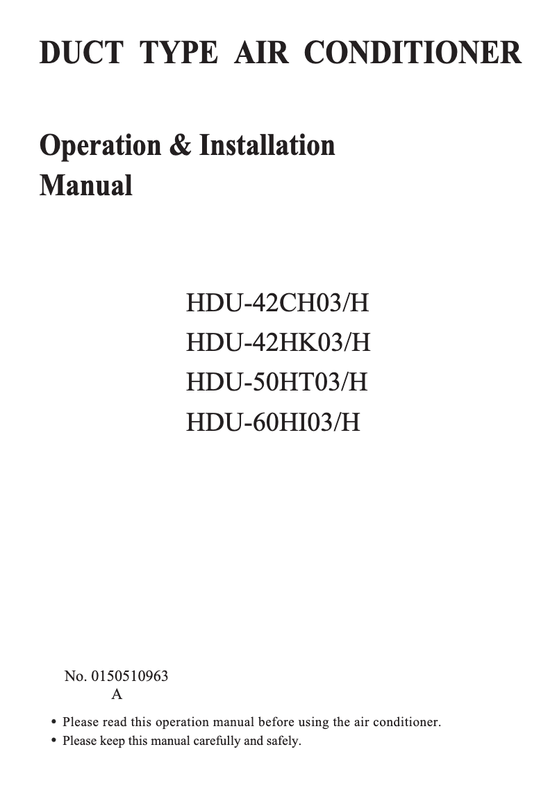 Page 1 of the manual User Manual Haier HDU-60HI03