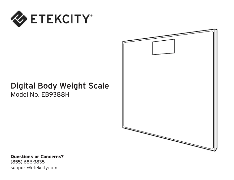 Page 1 of the manual User Manual Etekcity EB9388H