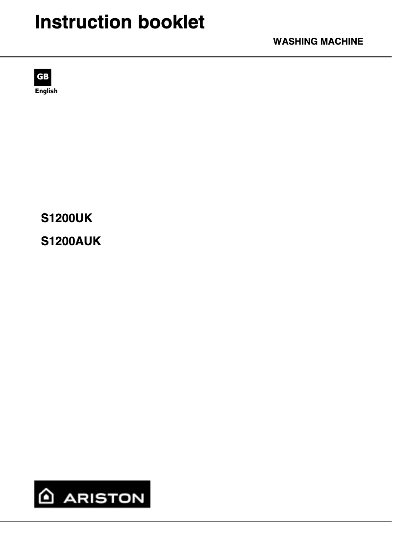 First page image of the manual for S1200AUK