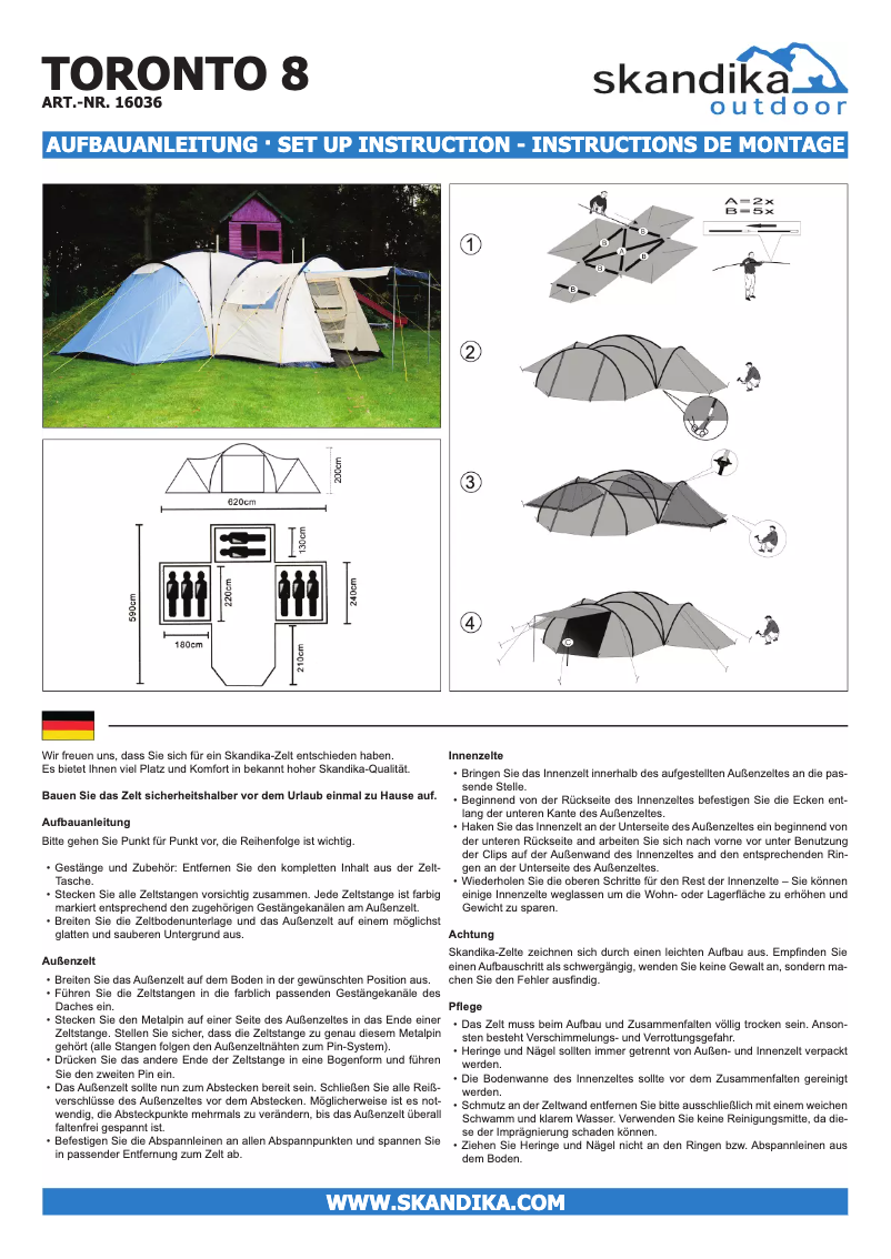 Page 1 of the manual User Manual Skandika Toronto 8
