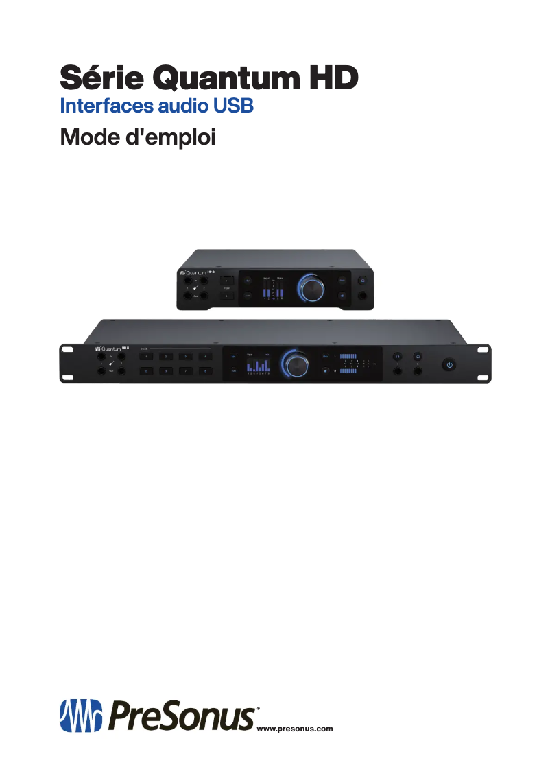 First page image of the manual for Quantum HD 8