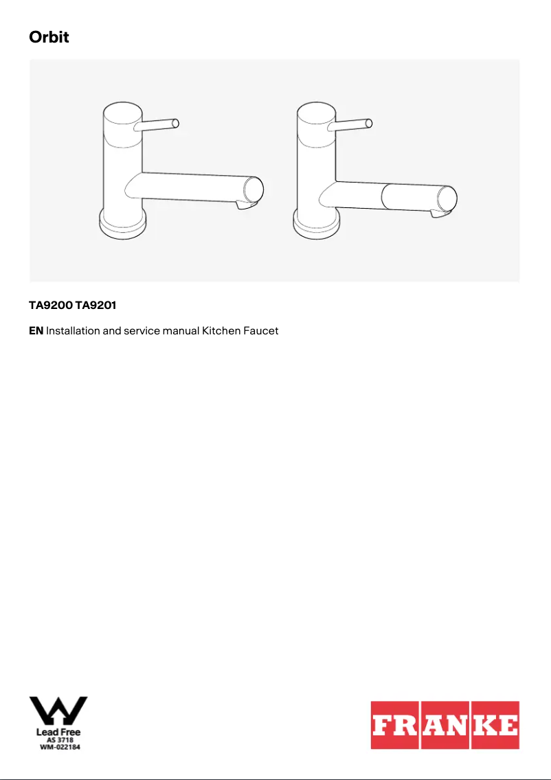 Page 1 of the manual User Manual Franke Orbit TA9200