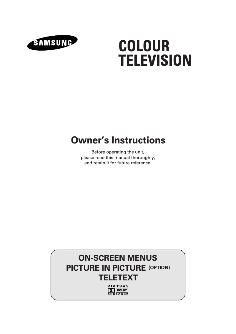 Page 1 of the manual User Manual Samsung WS32V66V