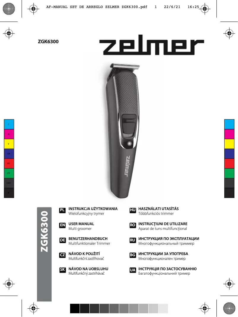 Page 1 of the manual User Manual Zelmer ZGK6300