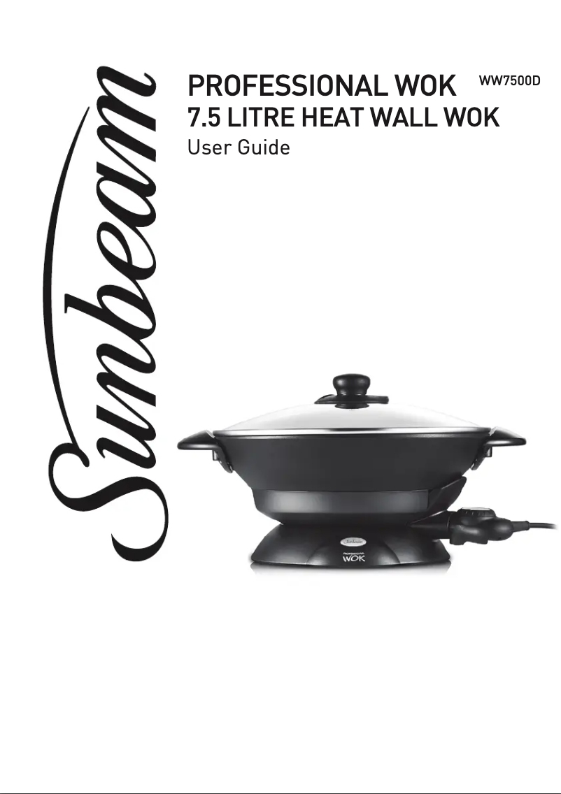 Page 1 of the manual User Manual Sunbeam WW7500D