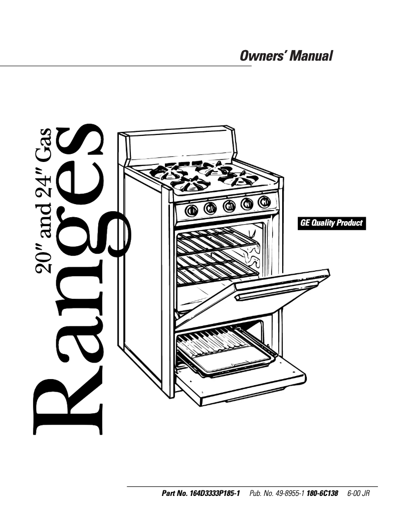 Page 1 of the manual Installation Guide Hotpoint RGA524EWAD