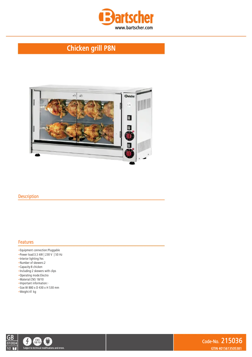 First page image of the manual for E-8P-S2