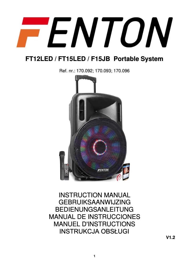 Page 1 of the manual User Manual Fenton FT15JB