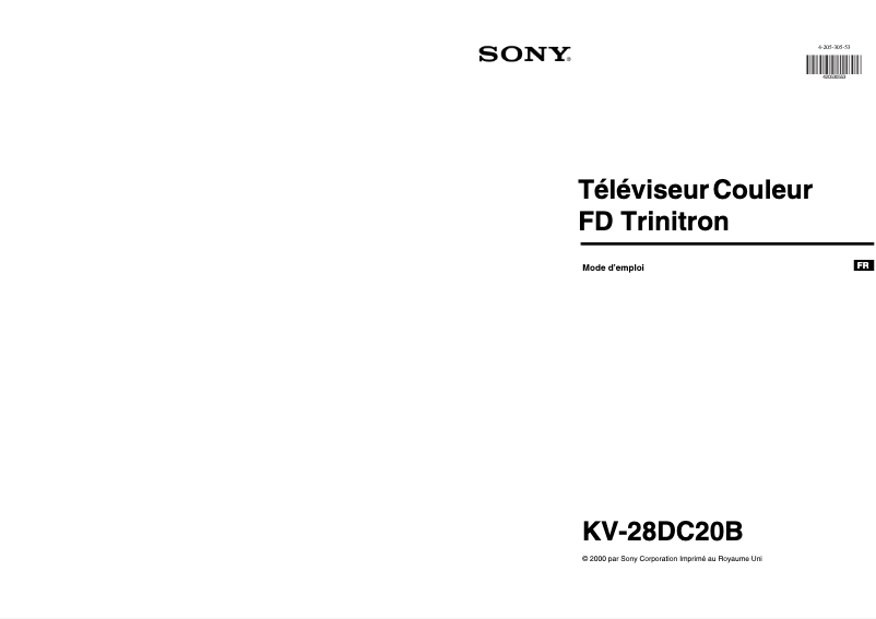 First page image of the manual for KV-28DC20B