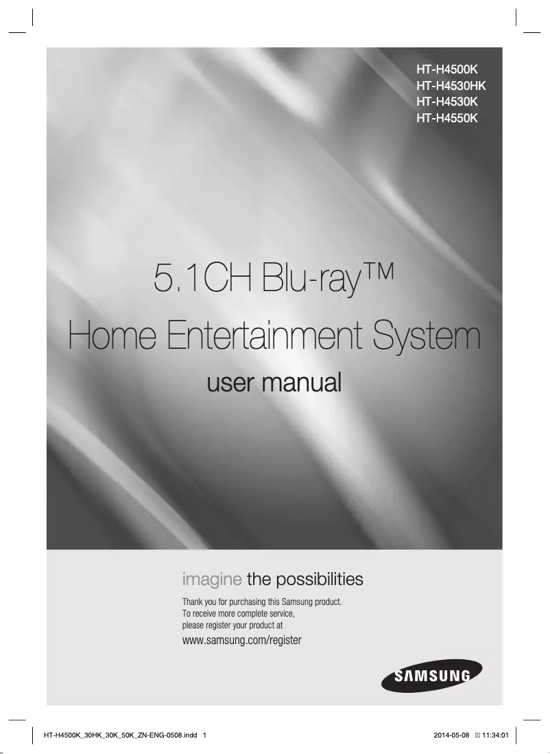 First page image of the manual for HT-H4550K