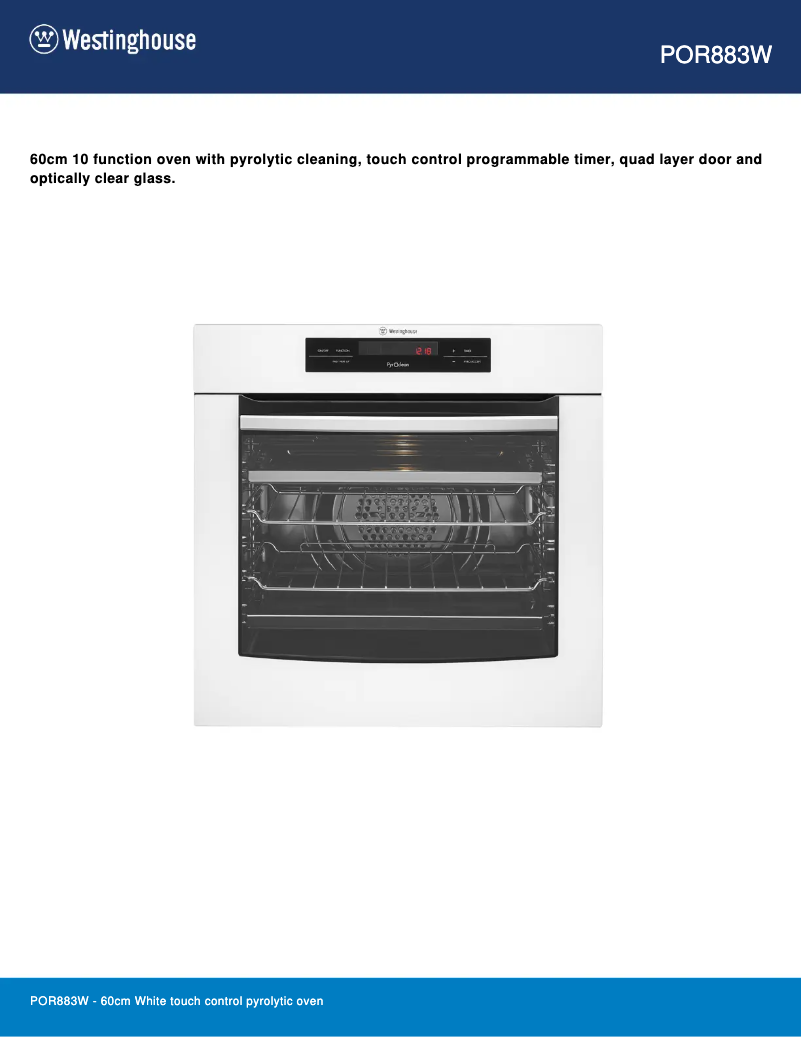 First page image of the manual for POR883W