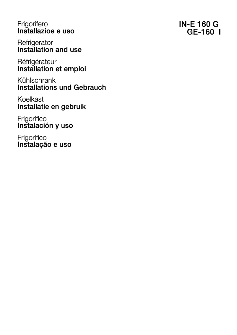 First page image of the manual for GE 160I NEW