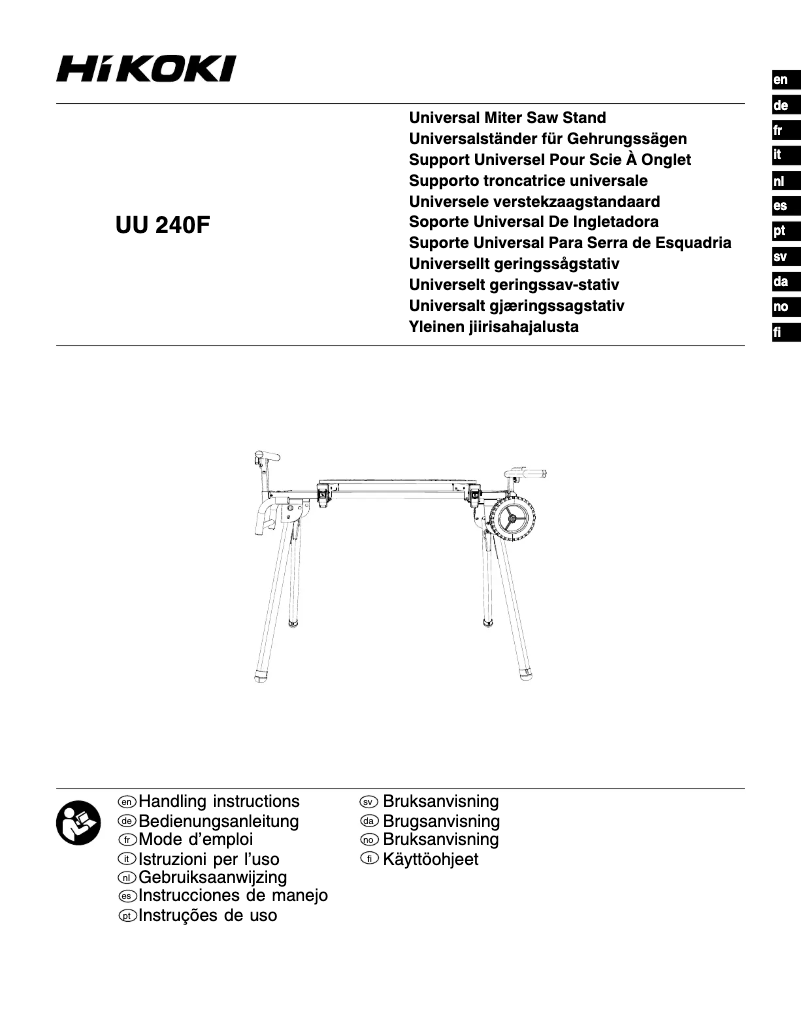 First page image of the manual for UU240F