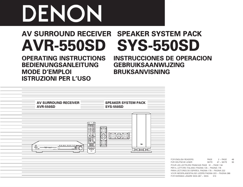 First page image of the manual for AVR-550SD