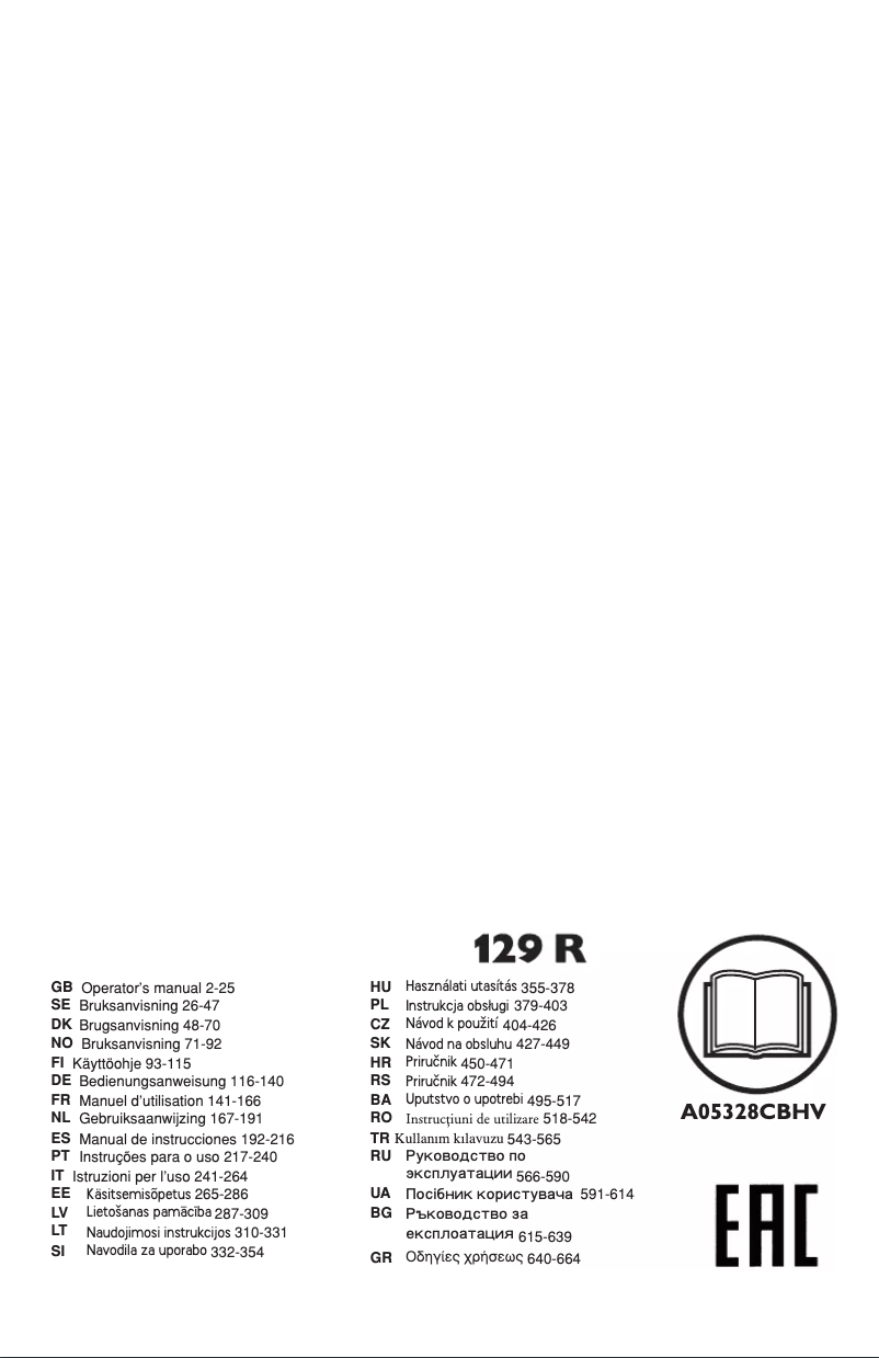 Page 1 of the manual User Manual Husqvarna 129R