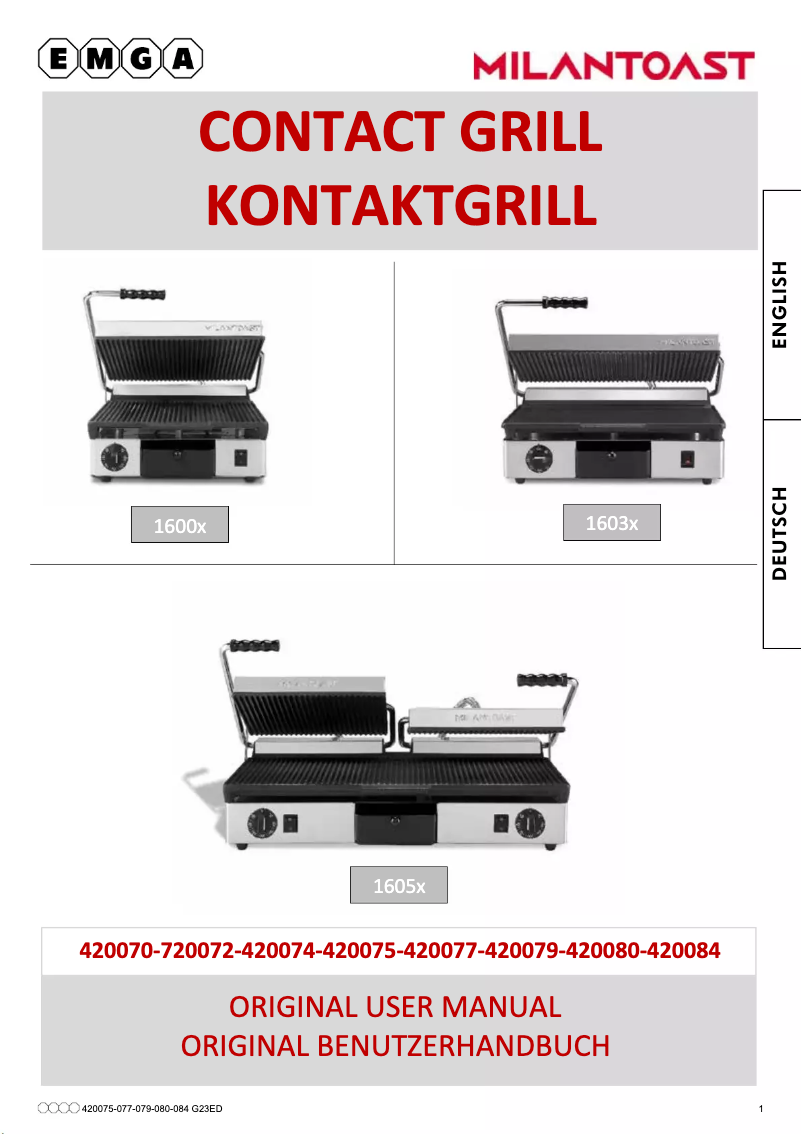 Page 1 of the manual User Manual MilanToast 420084
