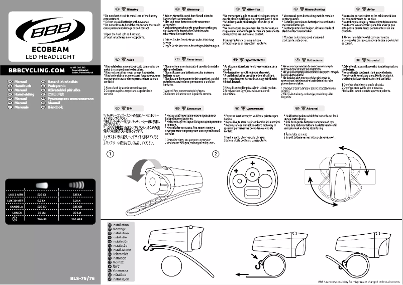 First page image of the manual for EcoCombo BLS-76