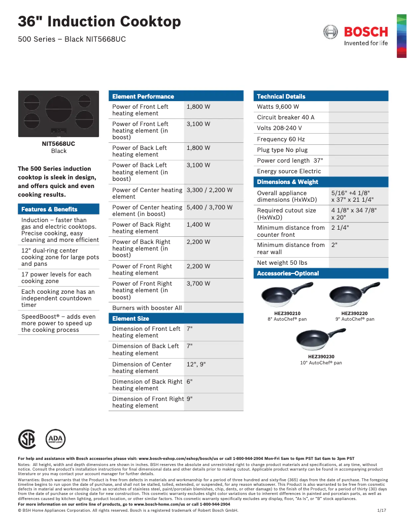 First page image of the manual for NIT5668UC