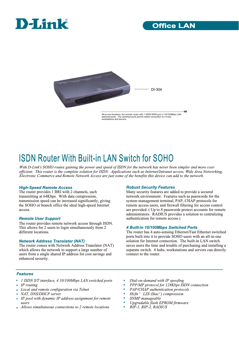 First page image of the manual for DI-304