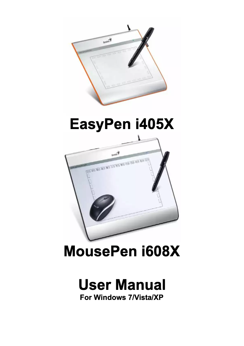 First page image of the manual for MousePen i608X