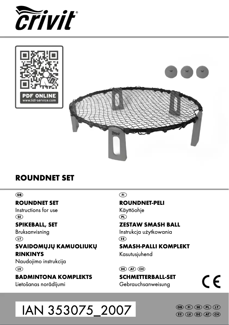 First page image of the manual for IAN 353075