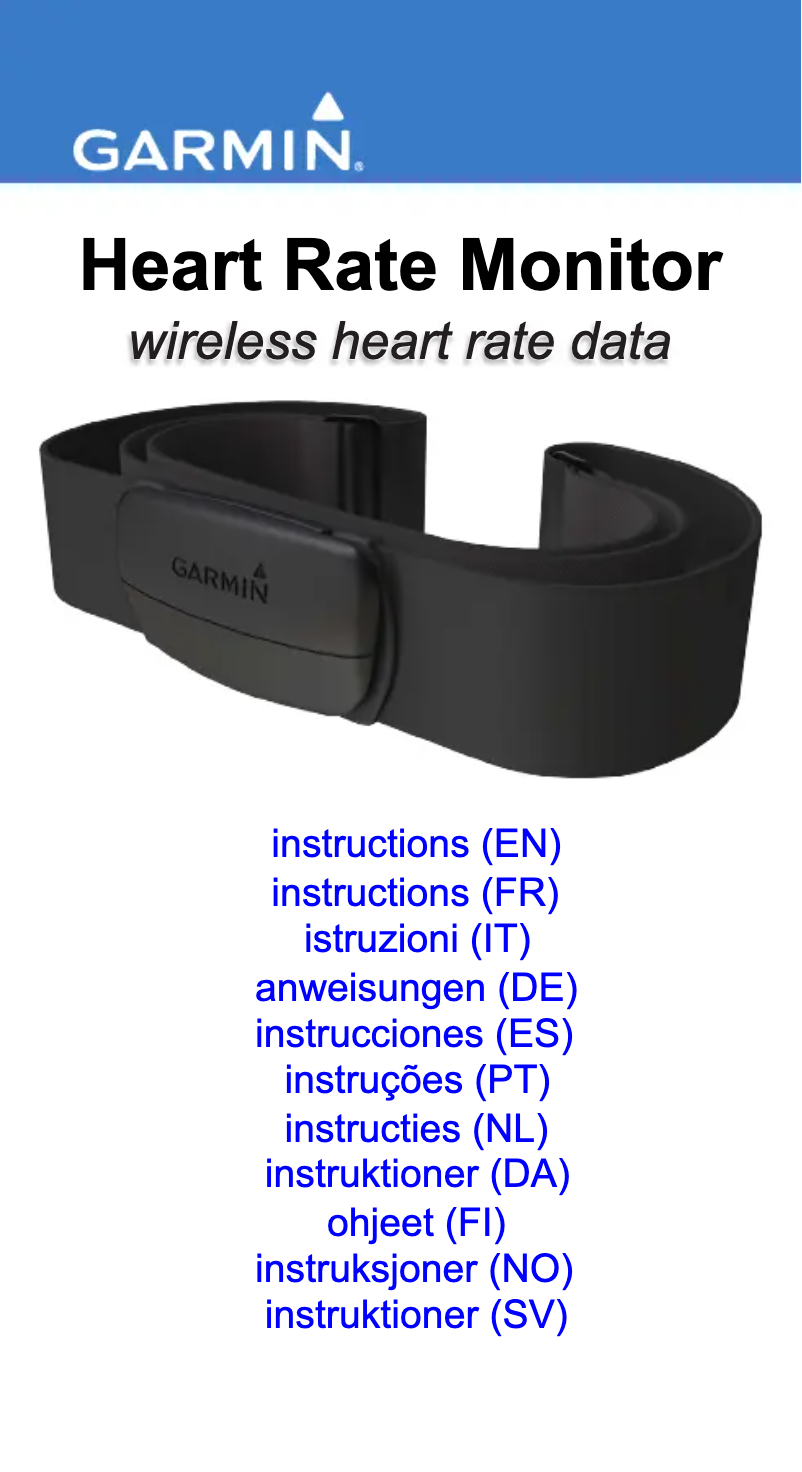 First page image of the manual for Heart Rate Monitor