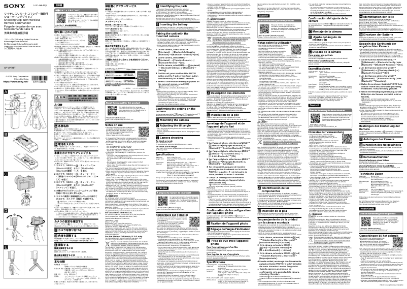 First page image of the manual for GP-VPT2BT