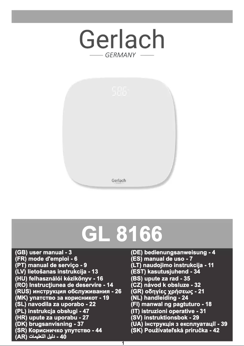First page image of the manual for GL 8166