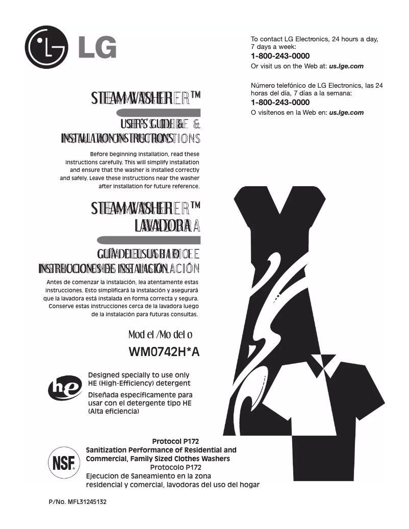 First page image of the manual for WM0742HGA