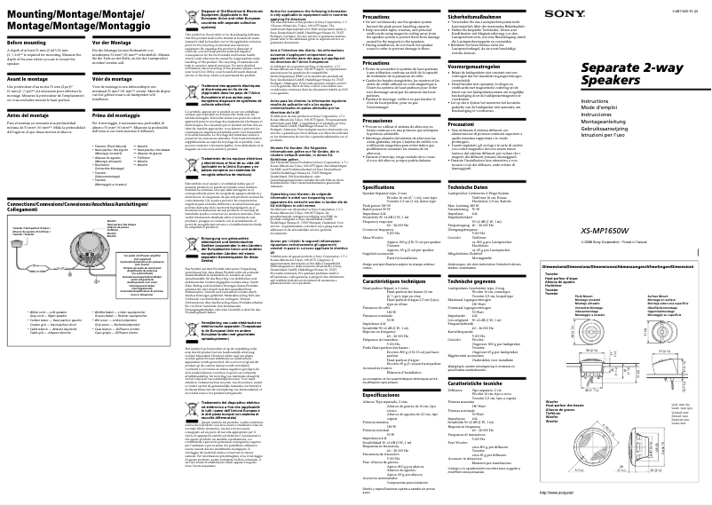 Page 1 of the manual User Manual Sony XS-MP1650W