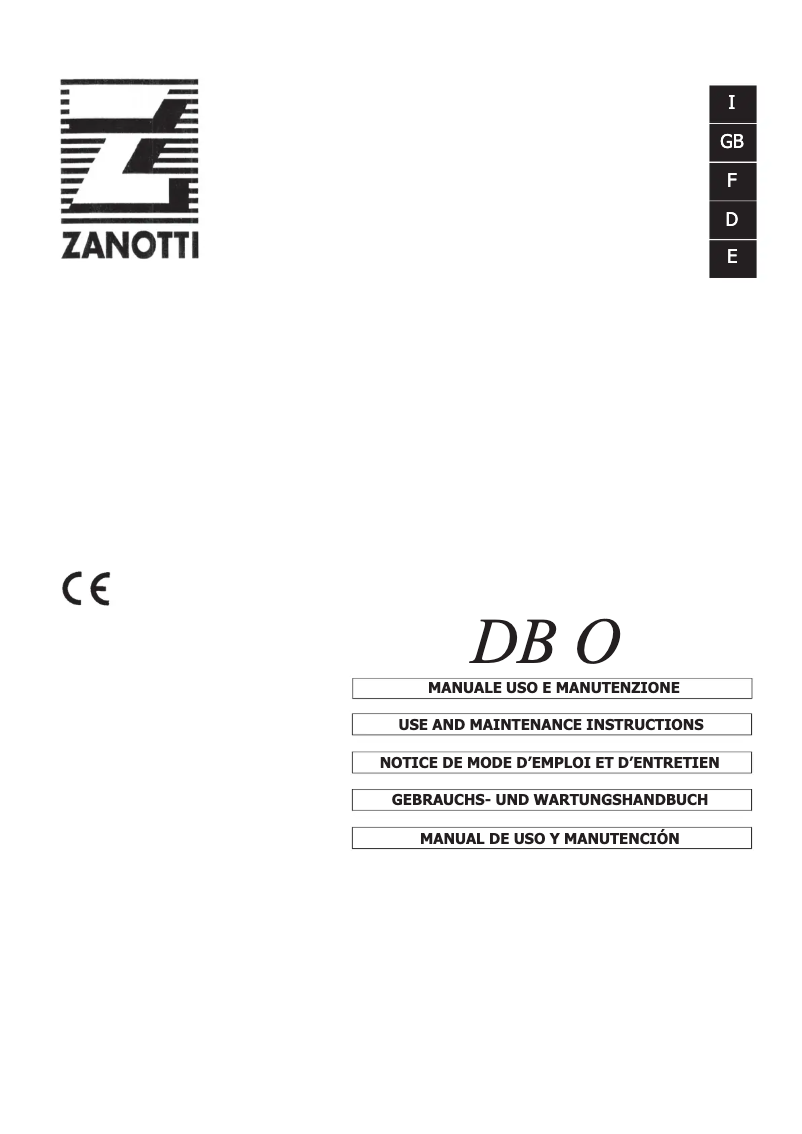 First page image of the manual for BDB320DB13XXB