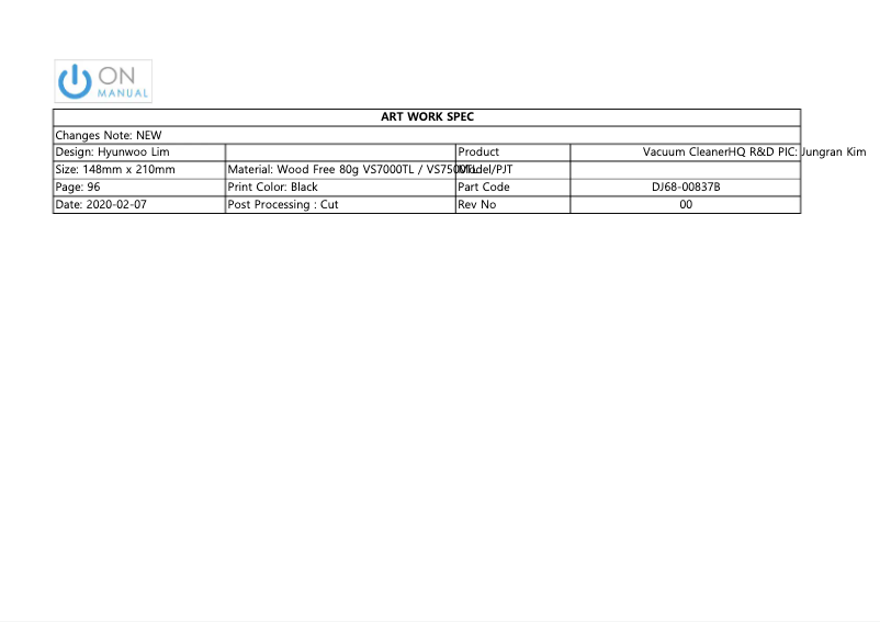 Page 1 of the manual User Manual Samsung Jet 70 Turbo