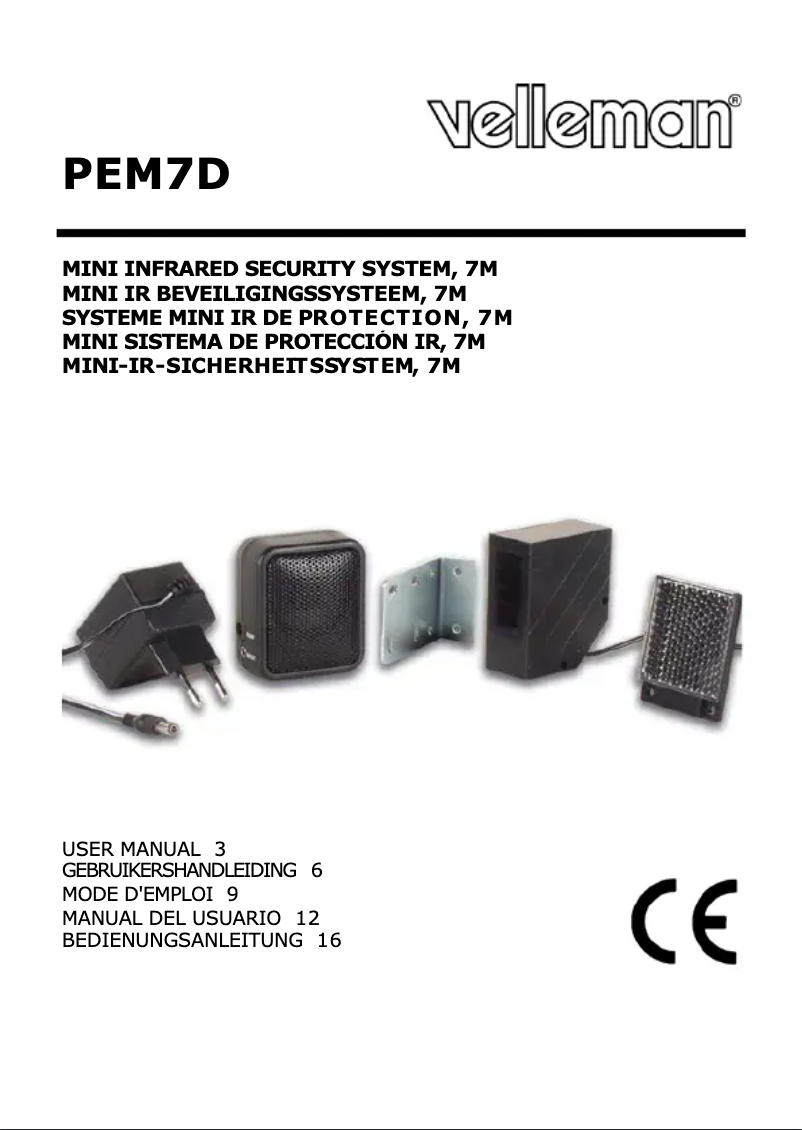 Page 1 of the manual User Manual Velleman PEM7D