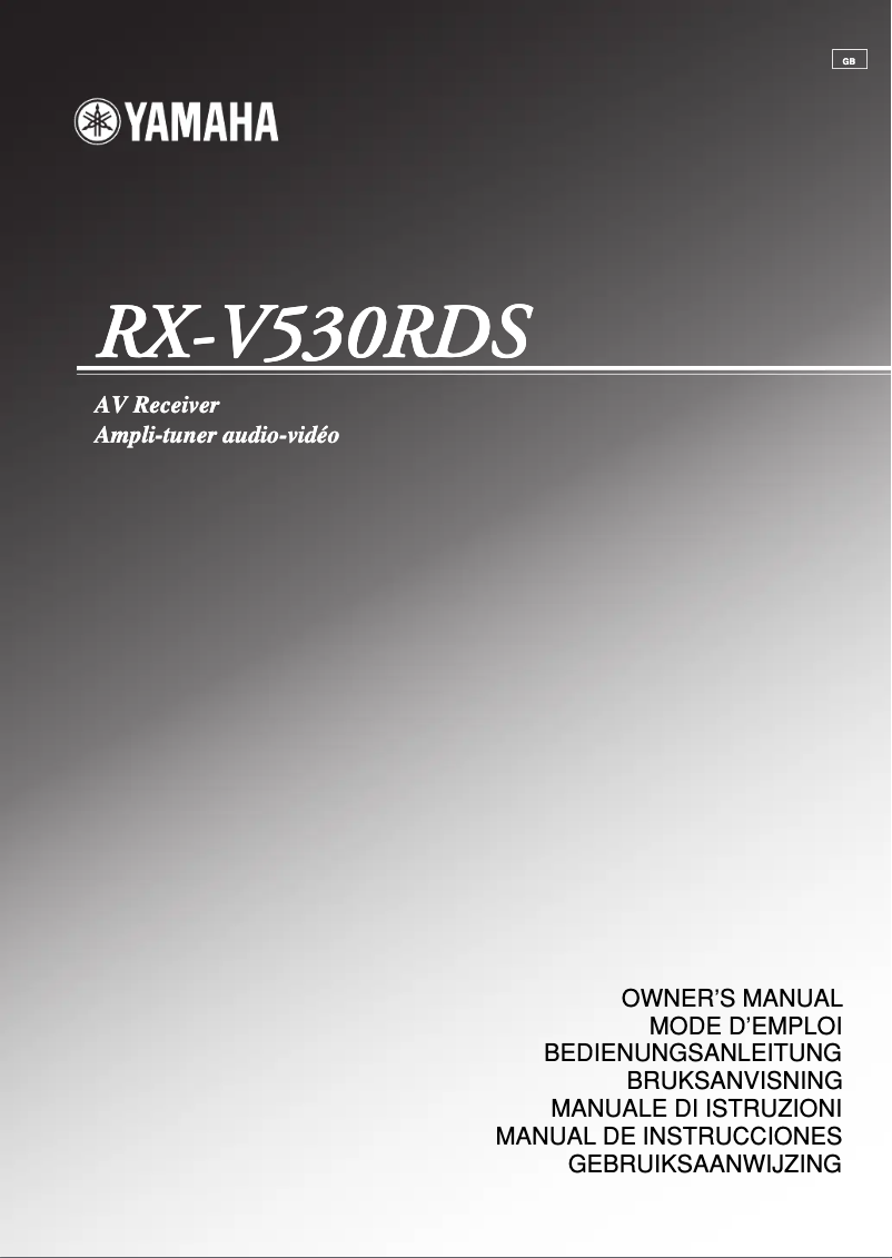 First page image of the manual for RX-V530RDS