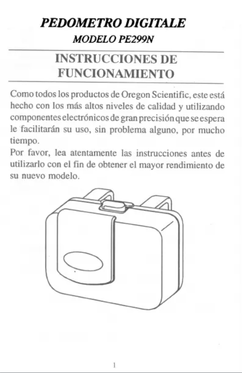 First page image of the manual for PE299