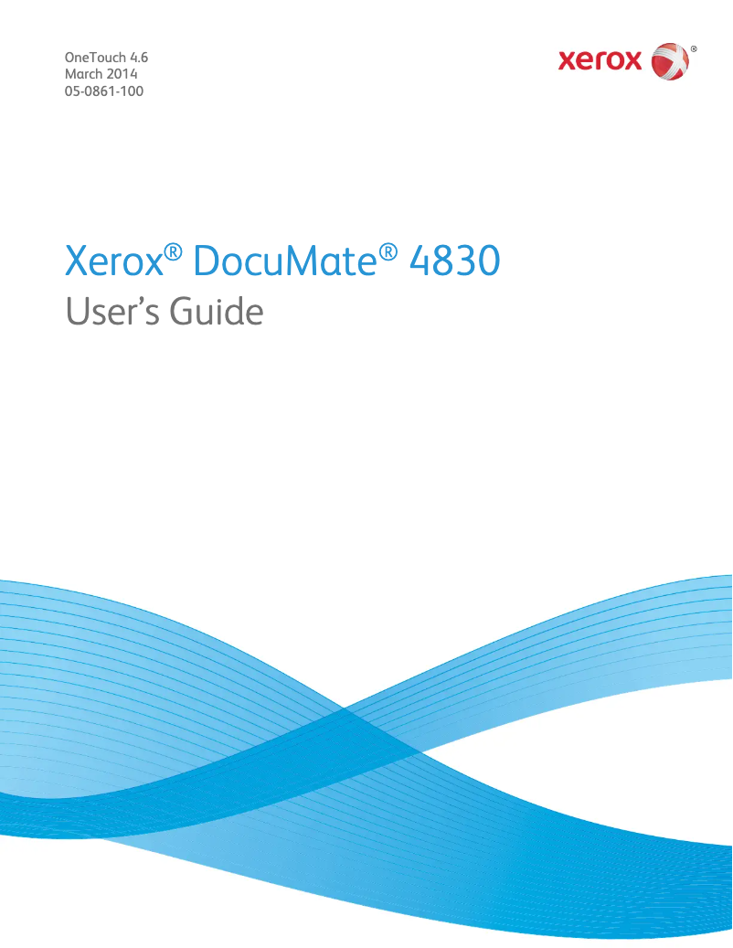 Page 1 of the manual User Manual Xerox DocuMate 4830